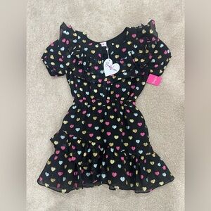 ✨NWT✨Buddy Love  Ruffled Heart Print Mini Dress - Large - $20